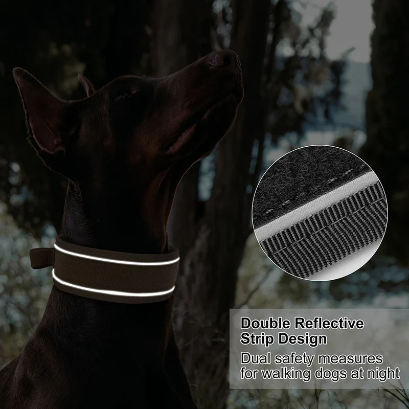 Collier Tactique Militaire Nylon Réfléchissant Gros Chien