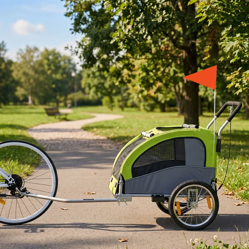 Remorque Vélo PawHut 2-en-1 Chien 20 kg Suspension