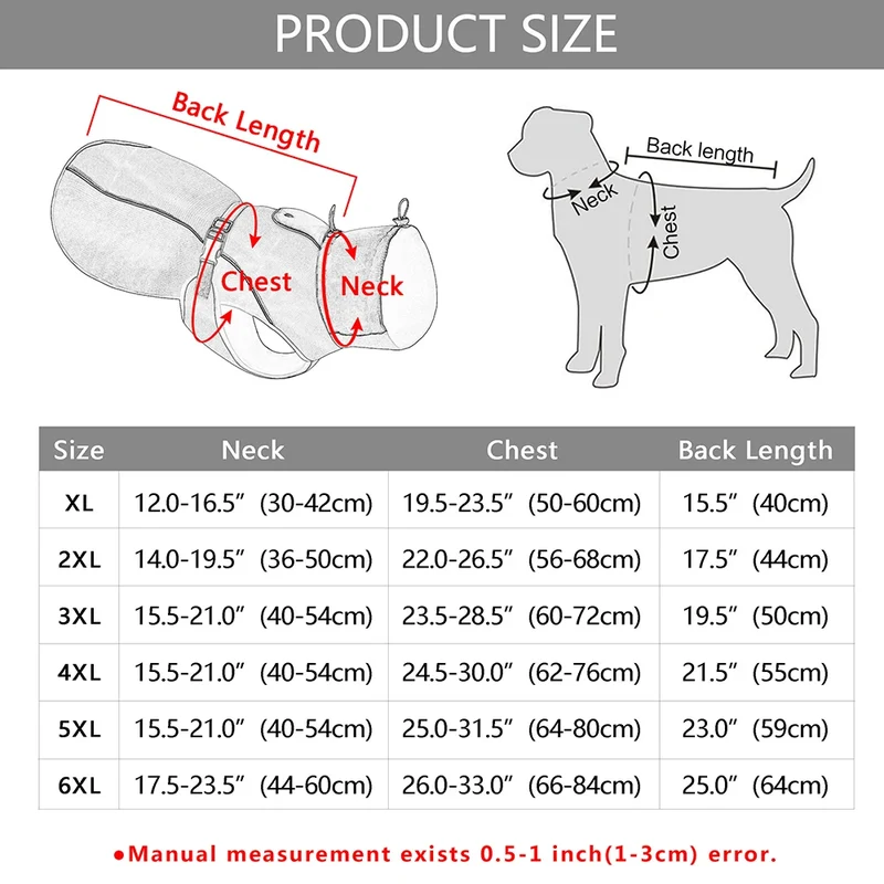 Manteau de Pluie Réfléchissant Grand Chien XL-6XL
