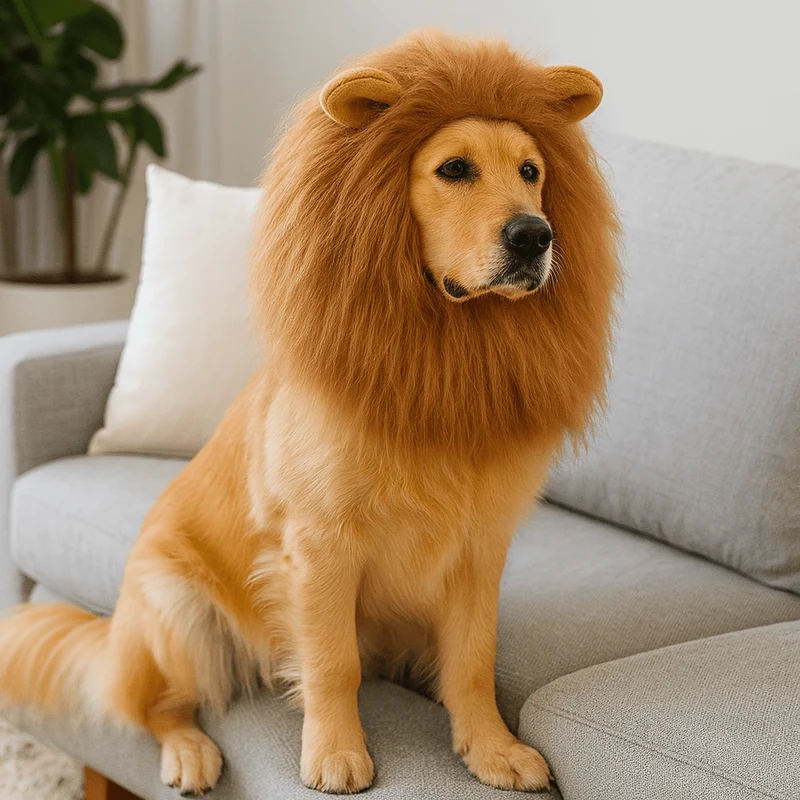 Crinière Lion Réaliste Déguisement Gros Chien