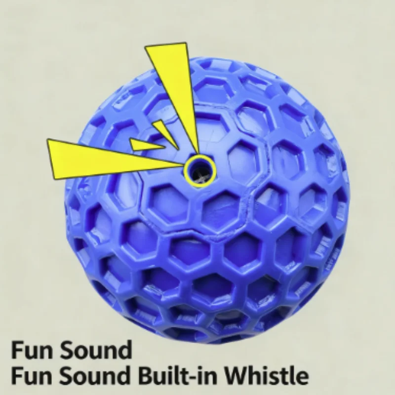 Jouet Indestructible Balle Sifflante Hexagonale à Mâcher S ou L