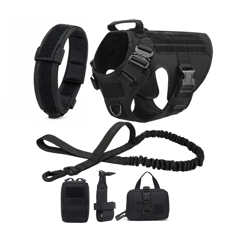 Harnais Tactique Chien Set Complet avec Pochettes Molle