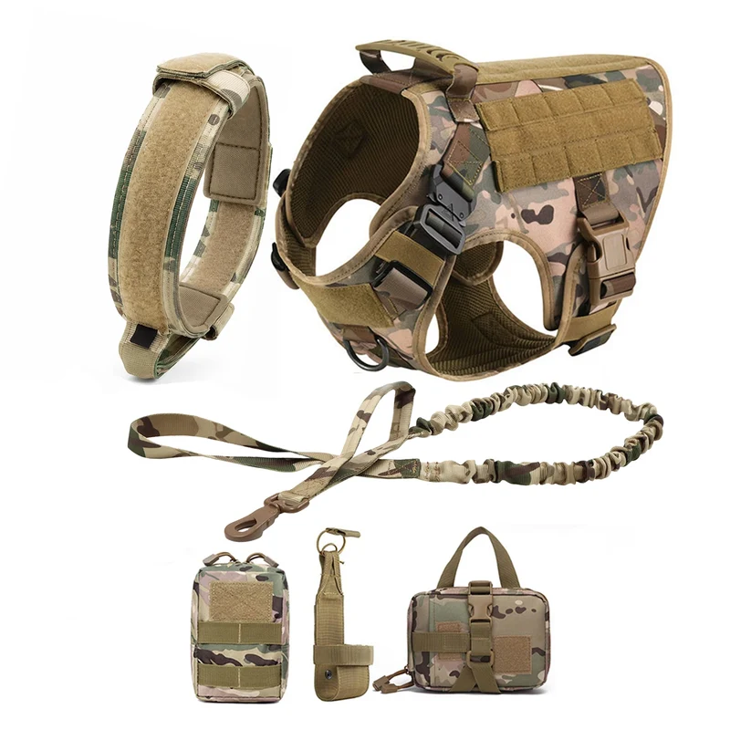 Harnais Tactique Chien Set Complet avec Pochettes Molle