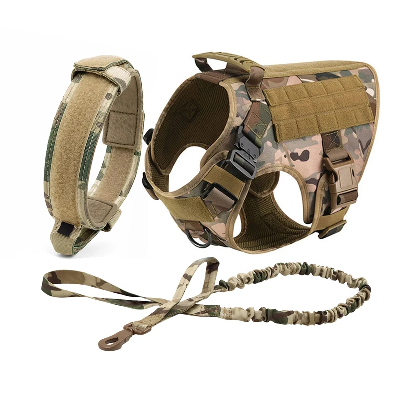 Harnais Tactique Chien Set Complet avec Pochettes Molle
