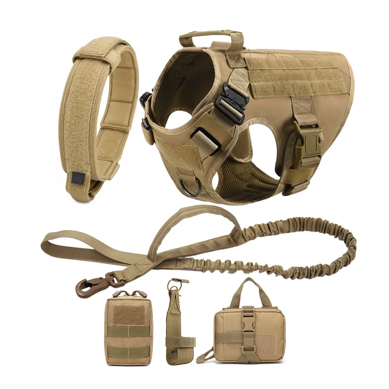 Harnais Tactique Chien Set Complet avec Pochettes Molle