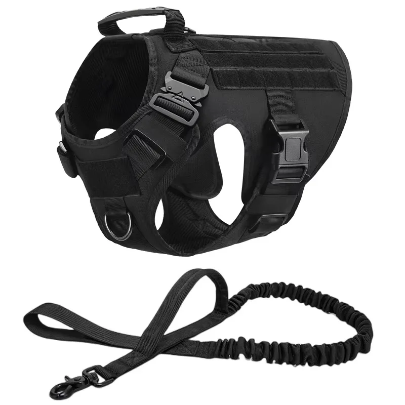 Harnais Tactique Molle Noir Berger Allemand Boucle Métal