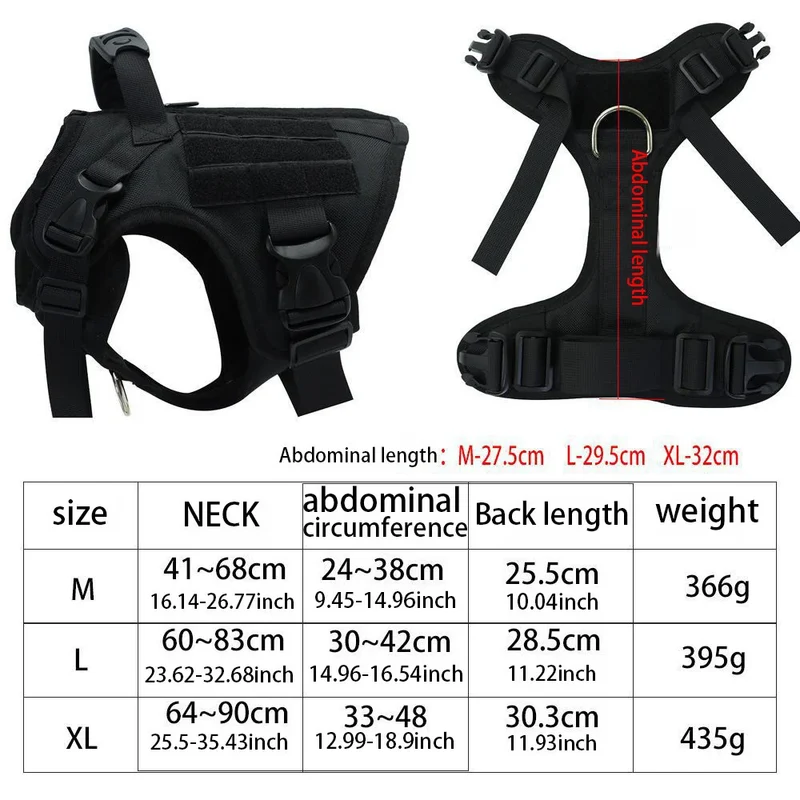 Harnais Tactique Molle Noir Berger Allemand Boucle Métal