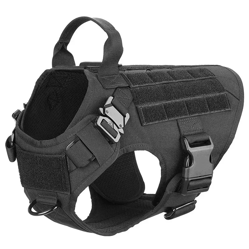 Harnais Tactique Molle Noir Berger Allemand Boucle Métal