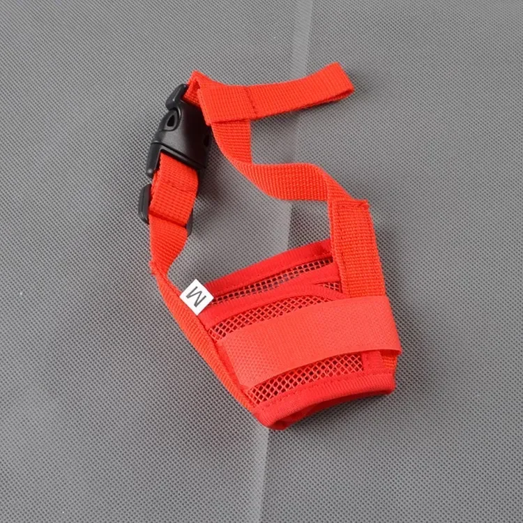 Muselière Chien Nylon Réglable Anti-Morsure Clip Rapide