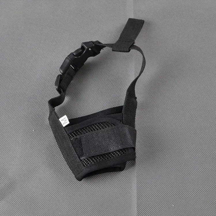 Muselière Chien Nylon Réglable Anti-Morsure Clip Rapide