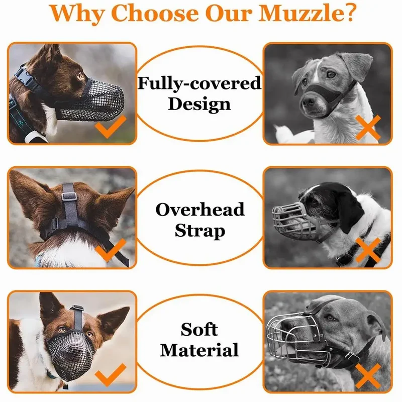 Muselière Chien Maille Souple Anti-Ramassage Labrador