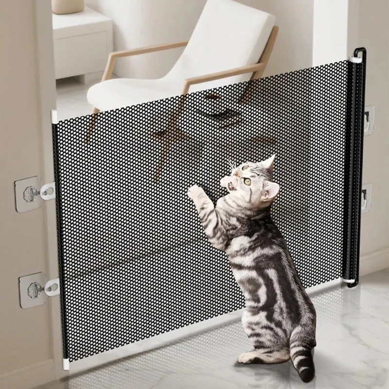 Barrière Chien Rétractable Sans Perçage Porte Couloir Chat