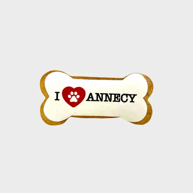 BISCUIT POUR CHIEN EN FORME D'OS I LOVE ANNECY