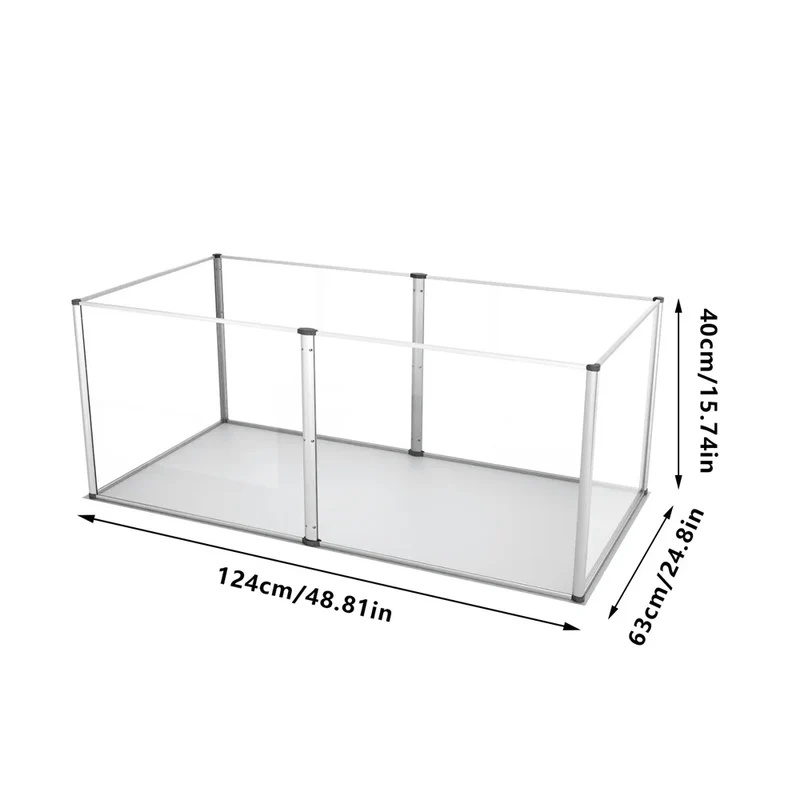 Enclos pour Chien Acrylique Transparent avec Tapis Lavable