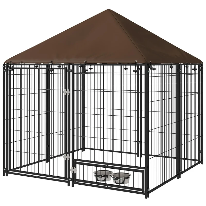 Chenil Extérieur avec Toit Étanche 141x141x151 cm pour Chien