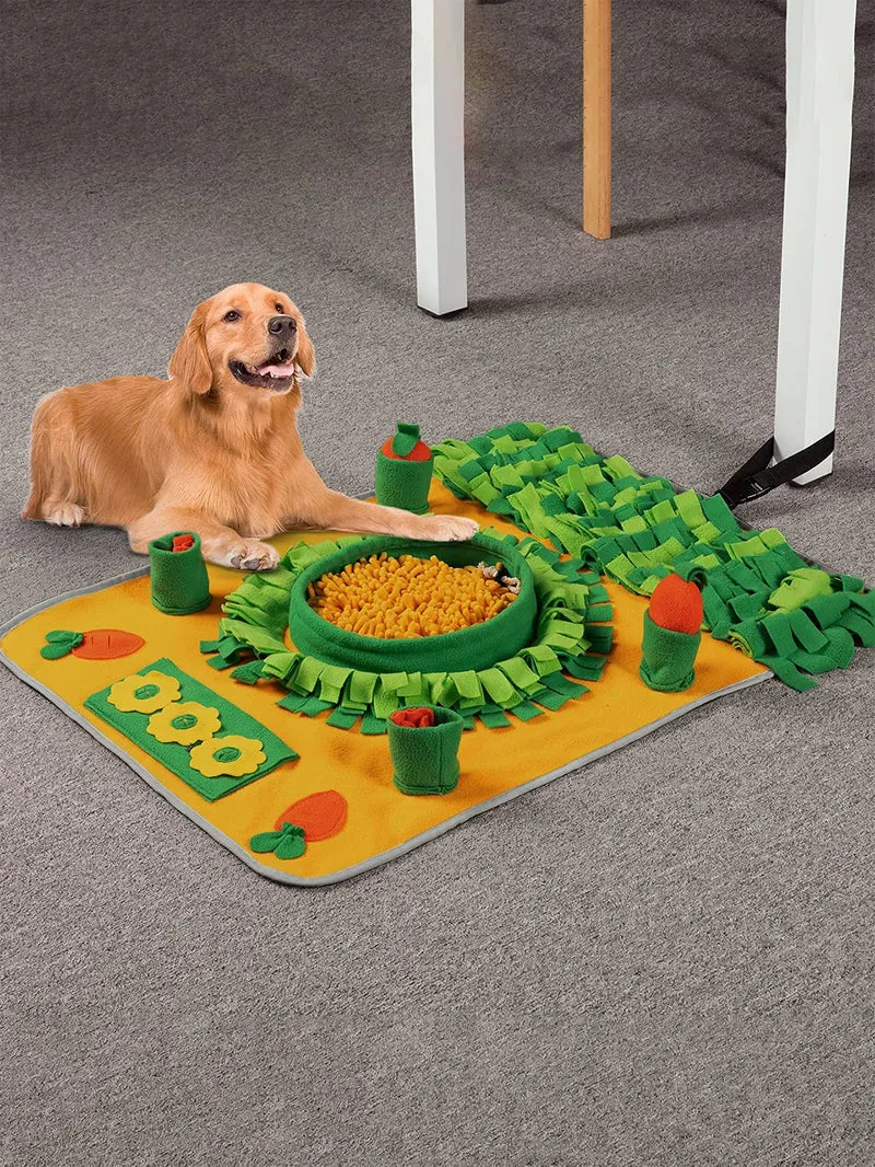 Tapis de Fouille Jardin avec Gamelle Chenille pour Chien