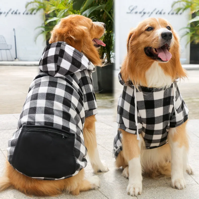 Manteau Réversible à Carreaux Chien Grande Taille