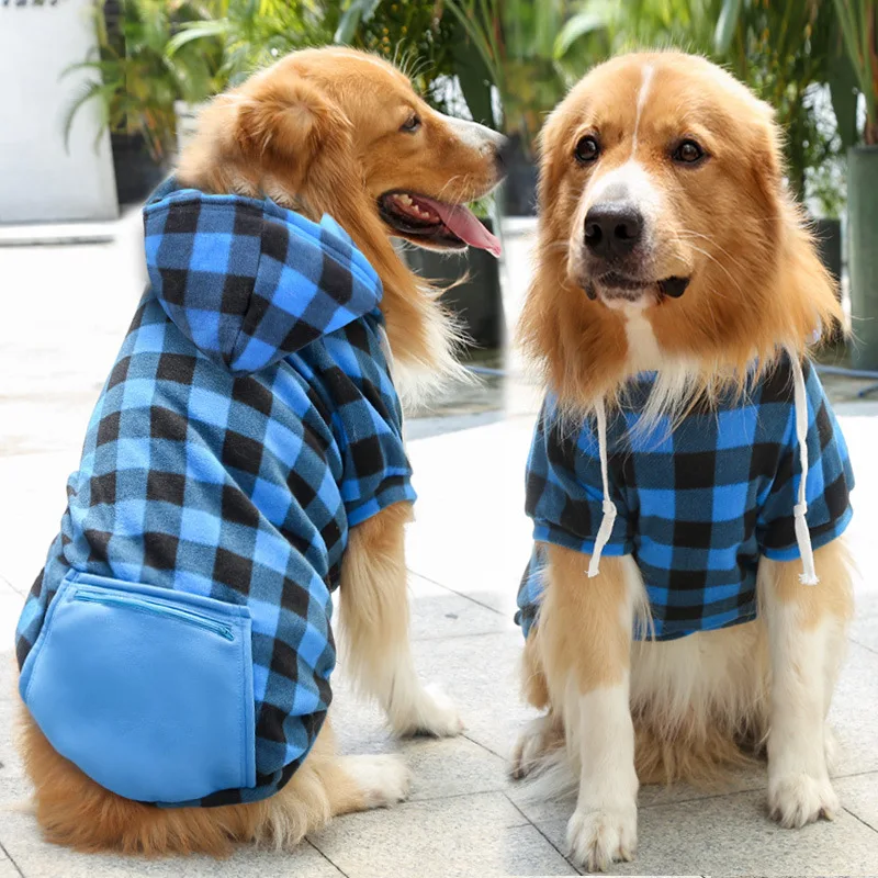 Manteau Réversible à Carreaux Chien Grande Taille