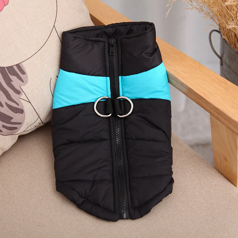 Doudoune Imperméable Chien Zippée Double Anneau en D