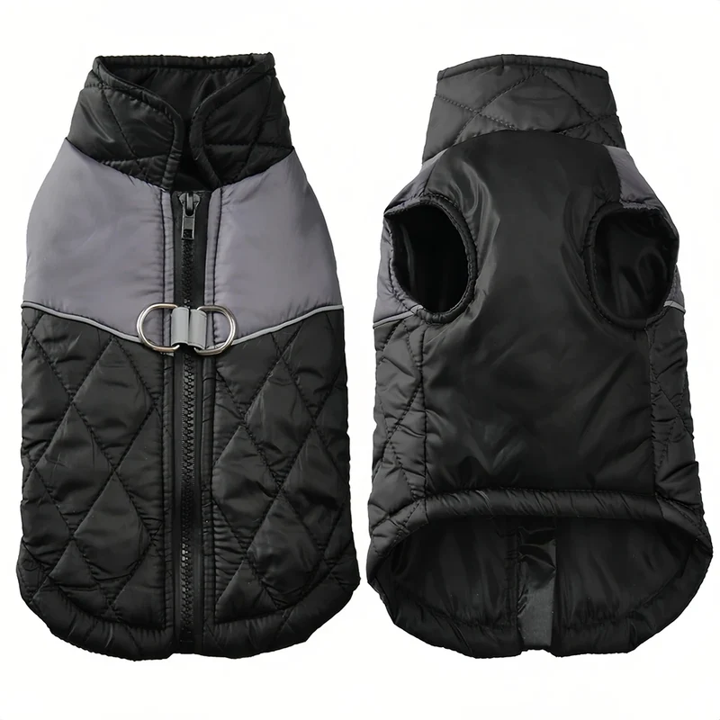 Manteau Matelassé Zippé Réfléchissant Grande Taille Chien