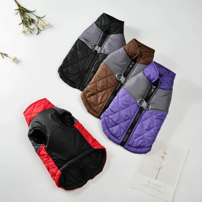Manteau Matelassé Zippé Réfléchissant Grande Taille Chien