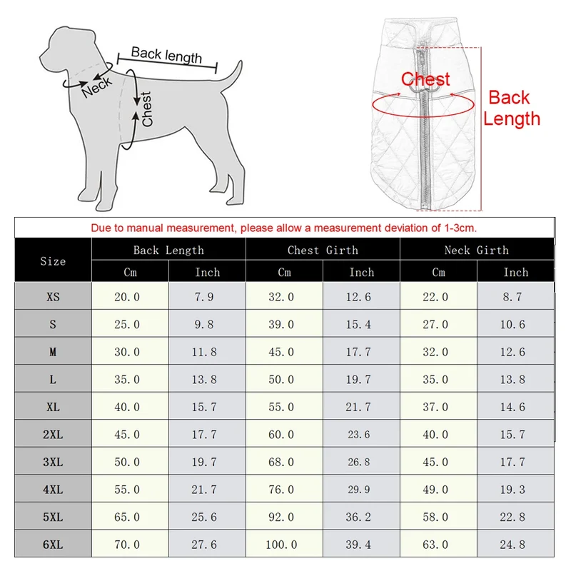 Manteau Matelassé Zippé Réfléchissant Grande Taille Chien