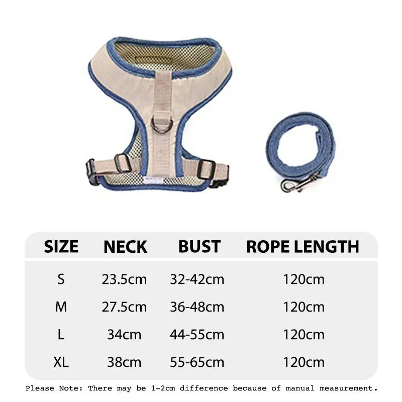 Set Harnais Y Petit Gros Chien Laisse 120cm