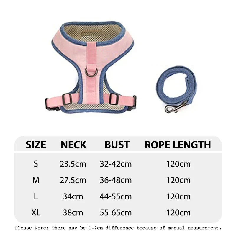 Set Harnais Y Petit Gros Chien Laisse 120cm