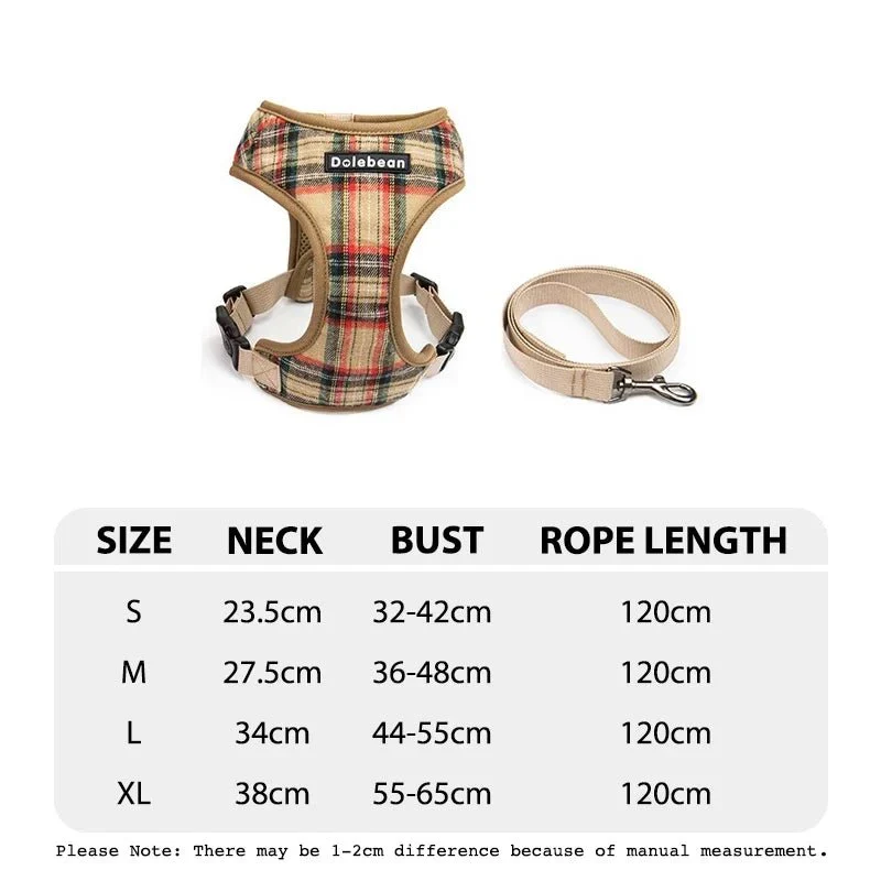 Set Harnais Y Petit Gros Chien Laisse 120cm