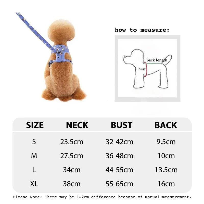Set Harnais Y Petit Gros Chien Laisse 120cm