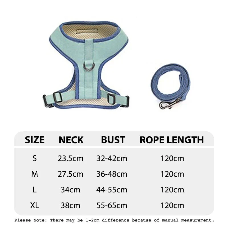 Set Harnais Y Petit Gros Chien Laisse 120cm