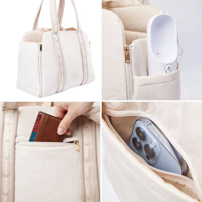 SAC DE TRANSPORT CONVERTIBLE & PLIABLE POUR CHIEN - BEIGE SABLE