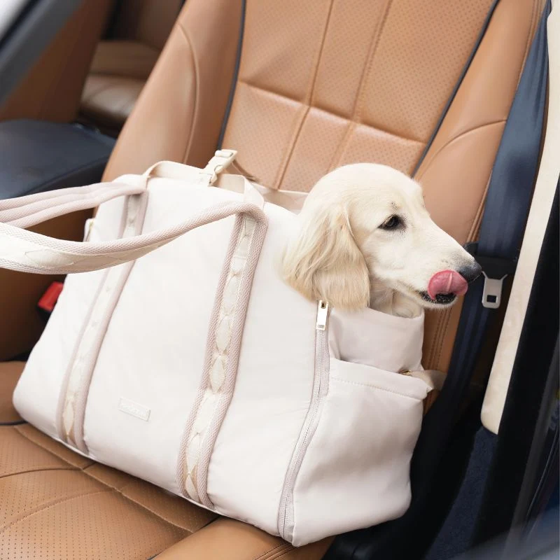 SAC DE TRANSPORT CONVERTIBLE & PLIABLE POUR CHIEN - BEIGE SABLE