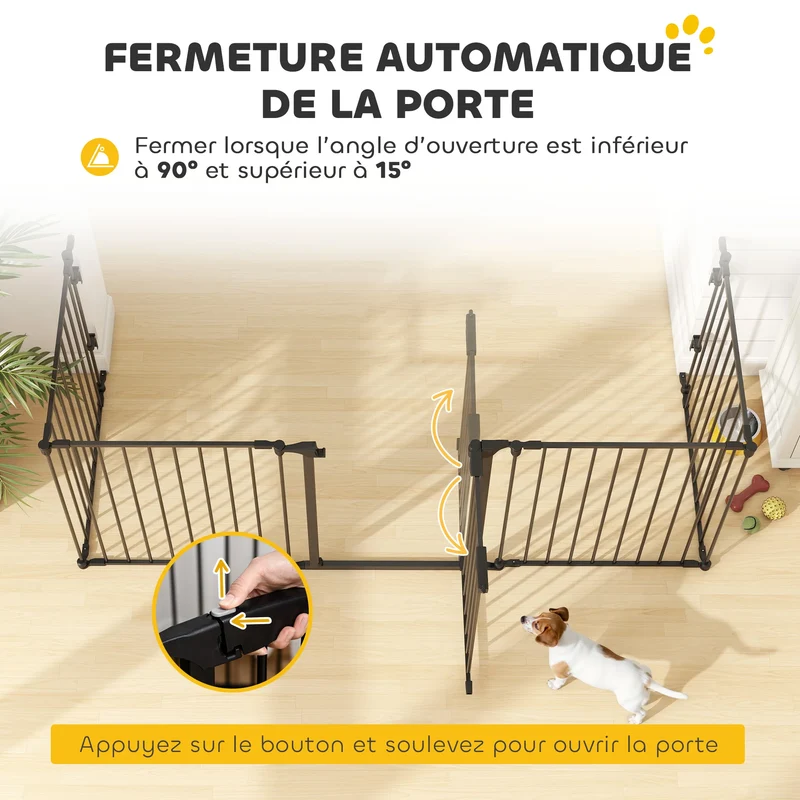 Barrière de Sécurité Modulable PawHut 300 cm pour Chien
