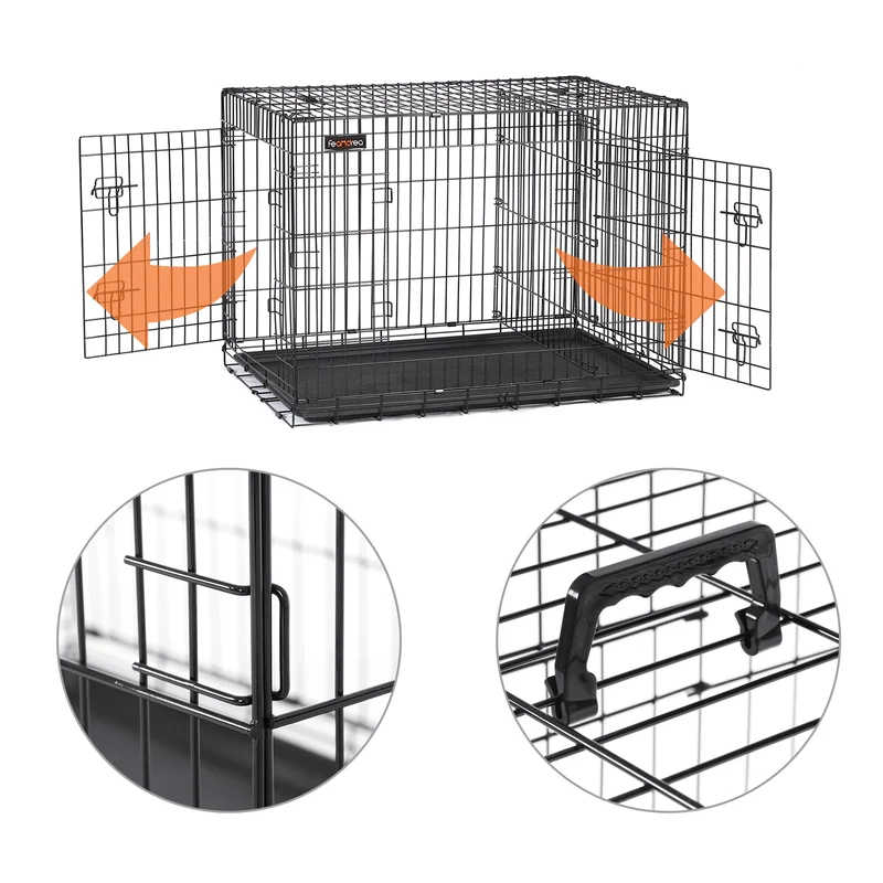 Cage pour Chien Feandrea Pliable 2 Portes 122 cm