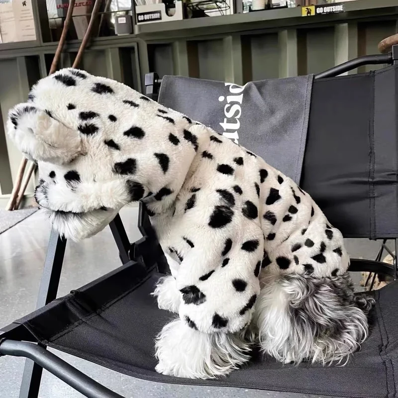 Manteau Sherpa Moucheté à Capuche pour Chien