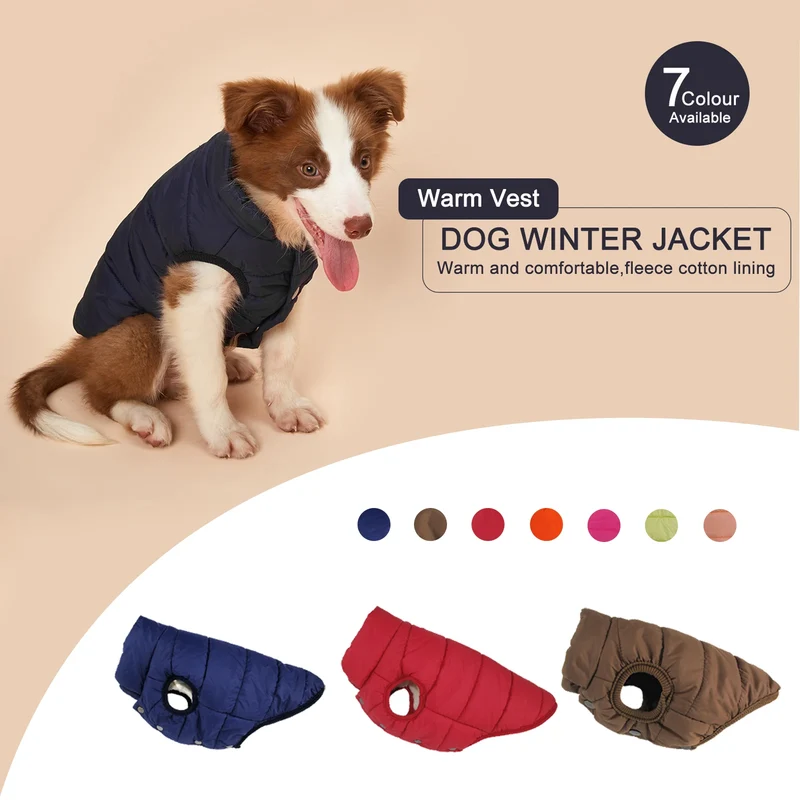 Manteau d'Hiver Matelassé Chien Doublure Sherpa