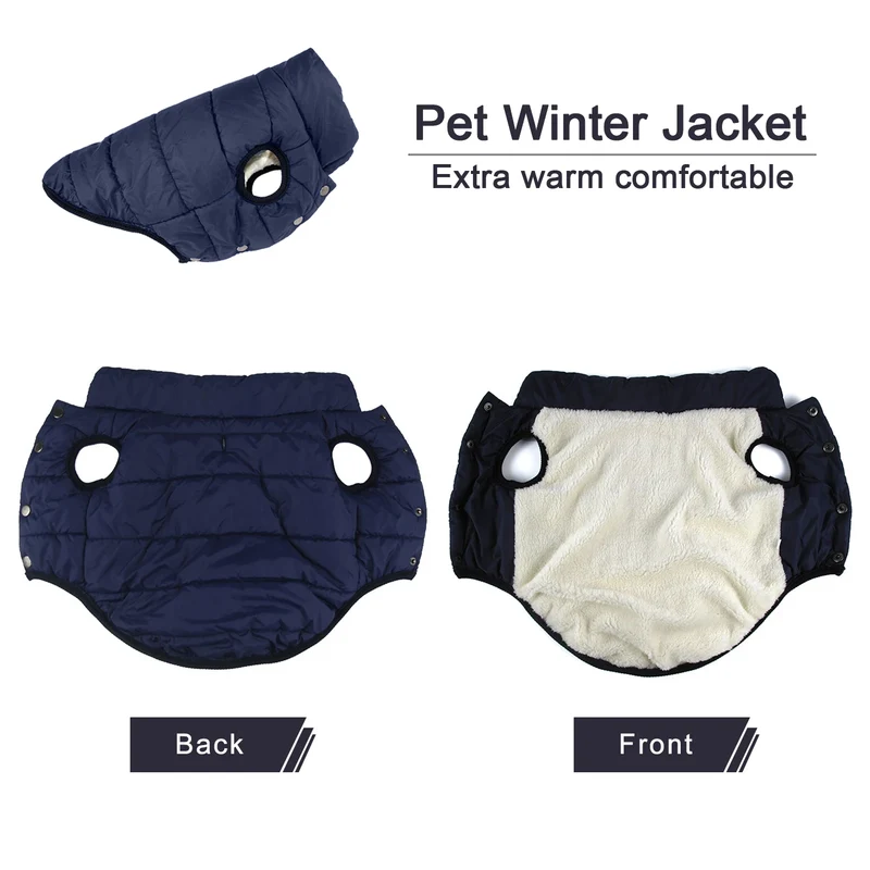 Manteau d'Hiver Matelassé Chien Doublure Sherpa