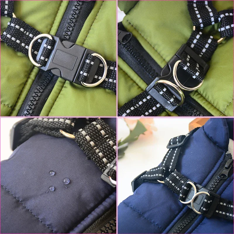 Manteau Imperméable Chien Doublé Polaire Grande Taille