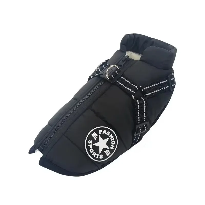 Manteau Imperméable Chien Doublé Polaire Grande Taille
