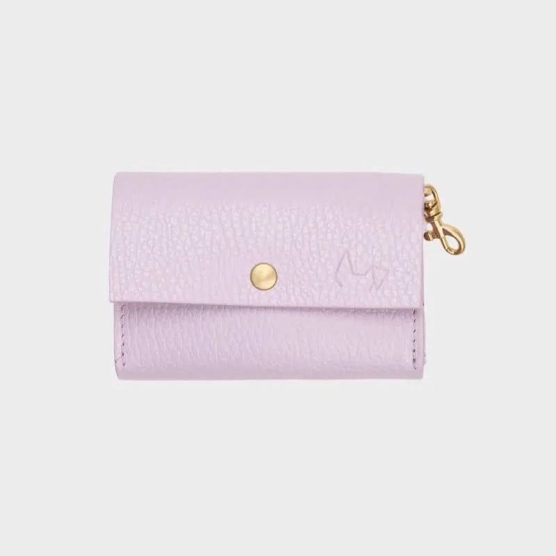DISTRIBUTEUR DE SACS À DÉJECTION EN CUIR - MAUVE LAVANDE
