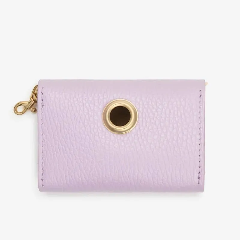DISTRIBUTEUR DE SACS À DÉJECTION EN CUIR - MAUVE LAVANDE