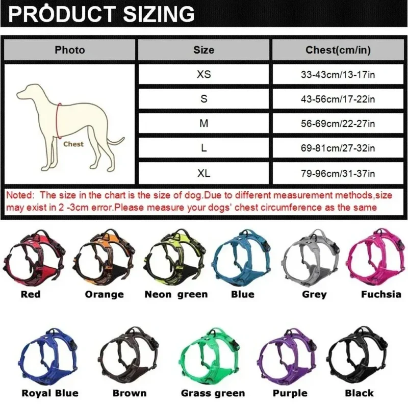 Harnais Sécurité Réglable Multi-Coloris Chien
