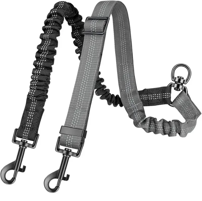 Laisse Double Anti-Traction Amortisseur Gros Chien