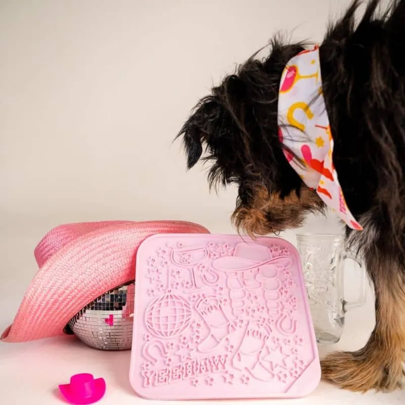 TAPIS DE LÉCHAGE ET D’OCCUPATION POUR CHIEN ET CHAT - DISCO COWGIRL