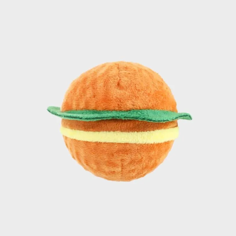 PELUCHE AVEC BALLE POUR CHIEN - HAMBURGER 🍔