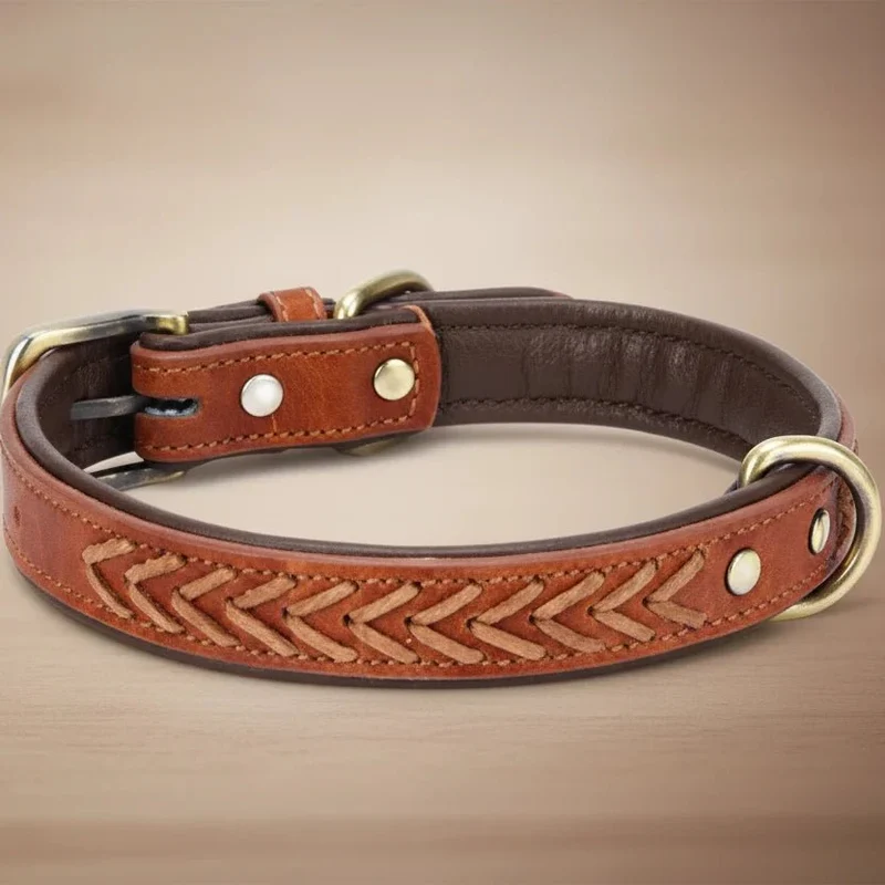 Collier Cuir Tressé Réglable Molosse