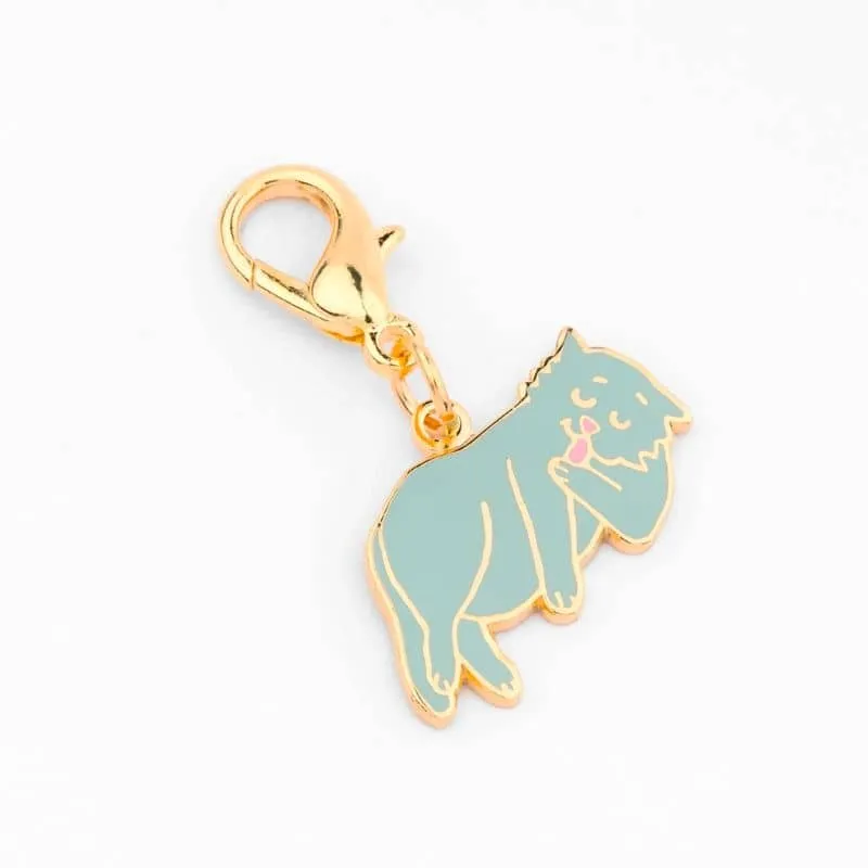 PORTE-CLÉ MÉDAILLE - CHAT GRIS