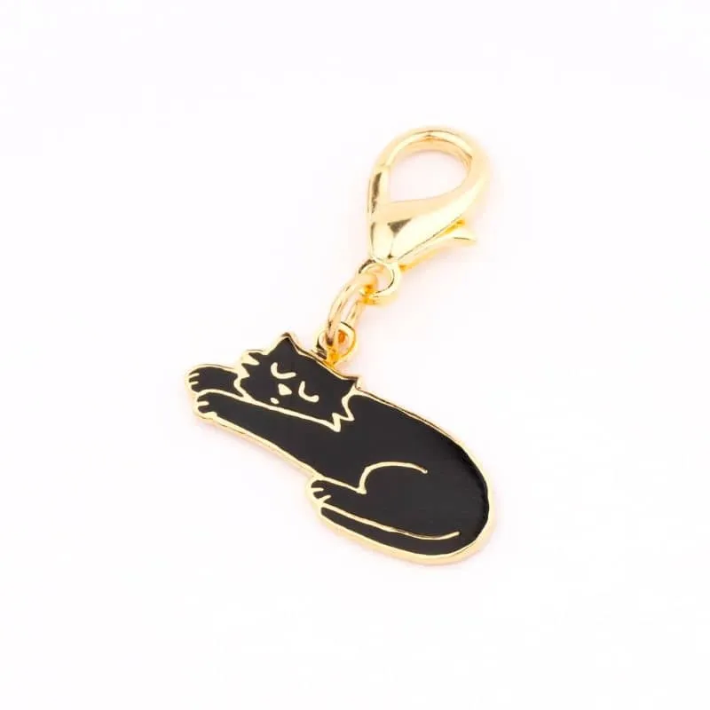 PORTE-CLÉ MÉDAILLE - CHAT NOIR