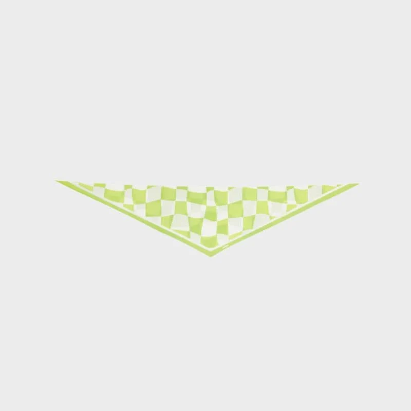 BANDANA POUR CHIEN - CHECKMATE VERT CITRON "OAKLEY"